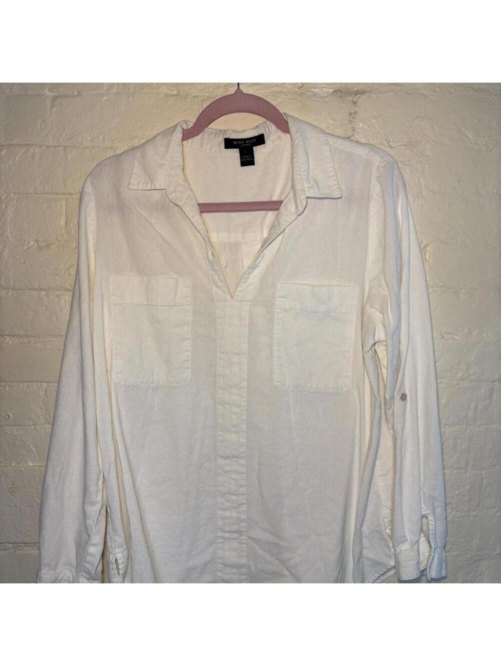 Nine West Jeans White Blouse Size L